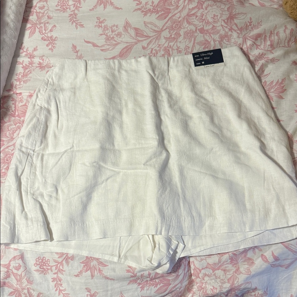 Abercrombie White Linen Mini Skirt